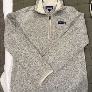 Patagonia Women’s Quarter Zip-Up Sweater in Oatmeal